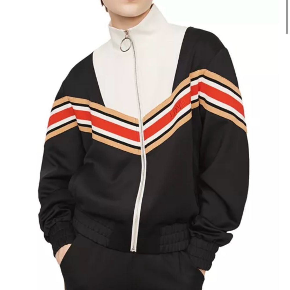 Make Thelo Love Striped Bomber Jacket Size 1